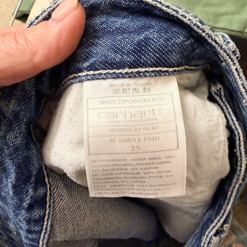 Carhartt WIP High Rise Women’s Jeans in Medium Blue Denim - Picture 12 of 13